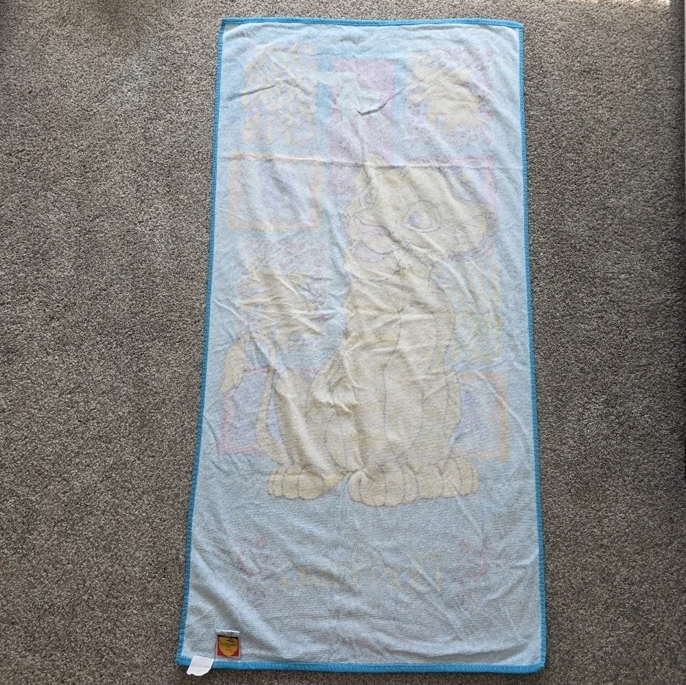 Disney The Lion King Simba Vintage Beach Towel Blue Multicolor 100% Cotton